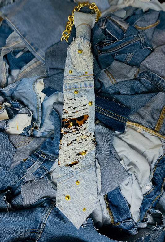 THE CHEETAH STITCH DENIM TIE (Version 3)